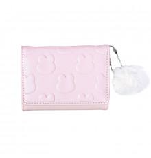 Женский кошелек EASTERN STAR C325-44 для карт повседневный с принтом кролика пушистым шариком Light Pink