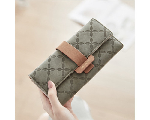 Женский кошелек Prettyzys PT18-989 клатч с пряжкой повседневный Green