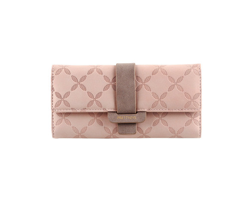 Женский кошелек Prettyzys PT18-989 клатч с пряжкой повседневный Pink