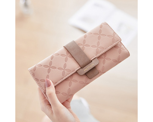 Женский кошелек Prettyzys PT18-989 клатч с пряжкой повседневный Pink