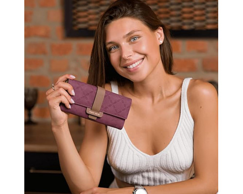 Женский кошелек Prettyzys PT18-989 клатч с пряжкой повседневный Red