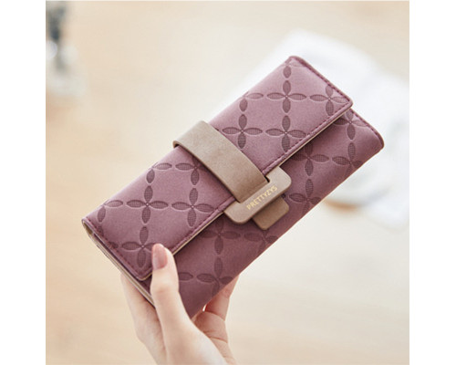 Женский кошелек Prettyzys PT18-989 клатч с пряжкой повседневный Red