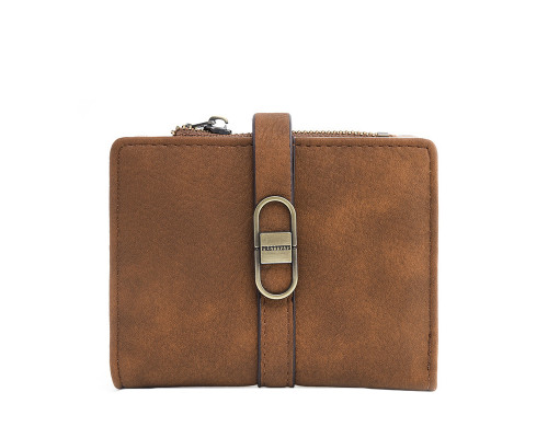Женский кошелек Prettyzys PT23-2087 клатч с пряжкой повседневный складной  Brown
