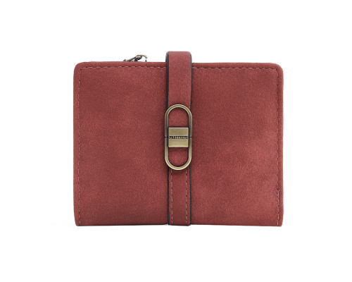 Женский кошелек Prettyzys PT23-2087 клатч с пряжкой повседневный складной  Burgundy
