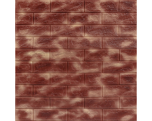 Декоративная 3D панель самоклейка 700x770x5мм Мрамор коричневый с золотом (кирпич) (361) SW-00000637