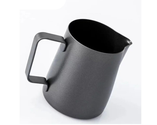 Питчер молочник для кофе Ecocoffeetools LH3560B с тефлоновым покрытием для взбивания молока с длинным носиком Black 350 мл