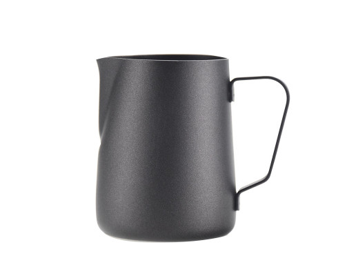 Питчер молочник для кофе Ecocoffeetools LH3560B с тефлоновым покрытием для взбивания молока с длинным носиком Black 600 мл