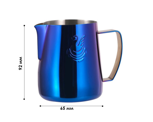 Питчер для молока JibbiJug молочник для вспенивания нержавеющая сталь градиент 400 мл Blue