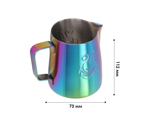Питчер для молока JibbiJug молочник для вспенивания молока нержавеющая сталь градиент 600 мл Green