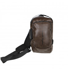 Сумка 694 нагрудная через плечо с кодовым замком влагостойкая Dark Brown