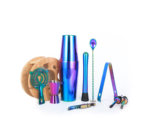 Подарочный набор для бара KM-TZS114 11 предметов барный инвентарь из нержавеющей стали Rainbow