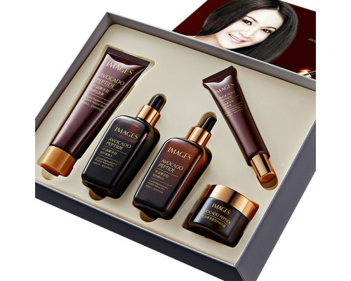 Набор по уходу за лицом IMAGES Beauty Avocado Peptide 5 в 1 с пептидами авокадо