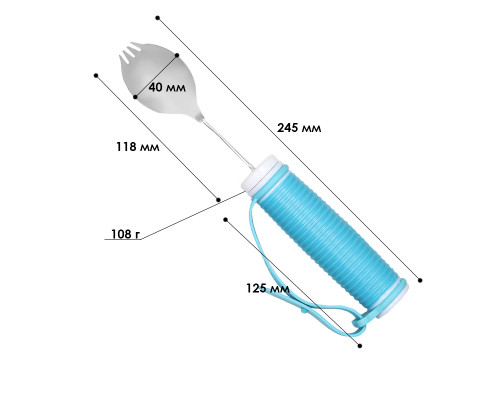 Столовый набор 2 в 1 STSE-018-1 для людей с тремором или артритом вилка ложка с фиксатором