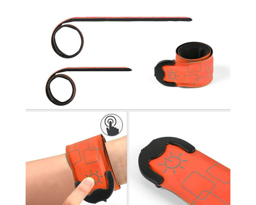 Светодиодный LED браслет на руку AY-062 для бега спорта USB аккумуляторный Orange