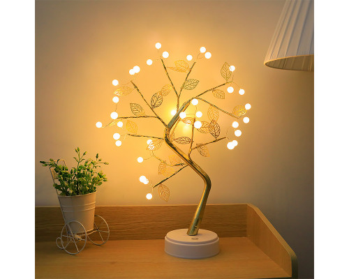 Светильник-ночник Y-2122 настольное Led жемчужное дерево с лепестками USB светодиодный сенсорный 36 LED