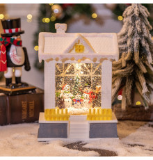 Декоративный рождественский домик 751574747 музыкальная шкатулка рождественское украшения для дома USB+Батарейки White