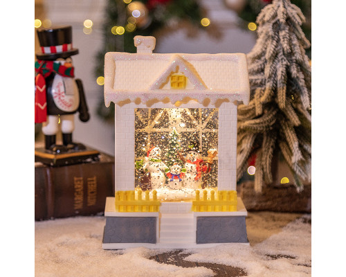 Декоративный рождественский домик 751574747 музыкальная шкатулка рождественское украшения для дома USB+Батарейки White