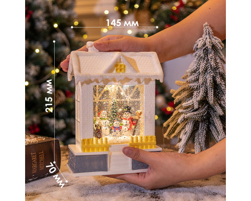 Декоративный рождественский домик 751574747 музыкальная шкатулка рождественское украшения для дома USB+Батарейки White
