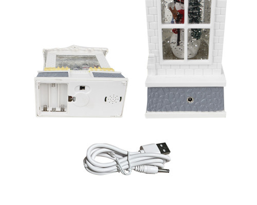 Декоративный рождественский домик 751574747 музыкальная шкатулка рождественское украшения для дома USB+Батарейки White