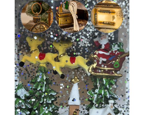 Декоративный фонарь новогодний 2024 11*6,5*21 см рождественское украшения для дома USB+Батарейким подвесной с подсветкой Рождественский домик