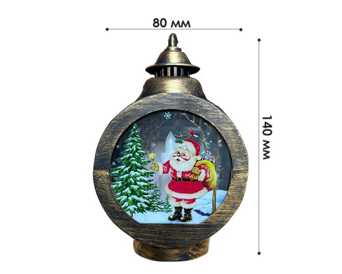 Декоративный фонарь новогодний 3265985 Дед Мороз рождественское украшения для дома Bronze