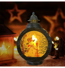 Декоративный фонарь новогодний 3265985 Снеговик рождественские украшения для дома Silver