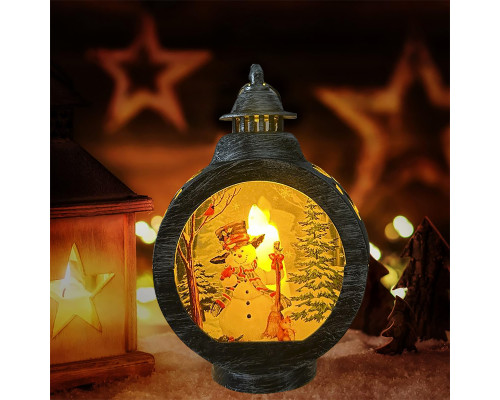 Декоративный фонарь новогодний 3265985 Снеговик рождественские украшения для дома Silver