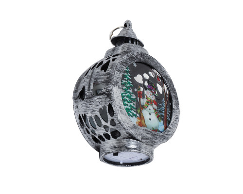 Декоративный фонарь новогодний 3265985 Снеговик рождественские украшения для дома Silver