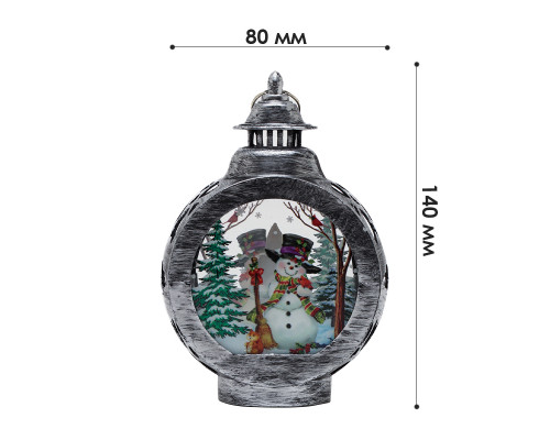 Декоративный фонарь новогодний 3265985 Снеговик рождественские украшения для дома Silver
