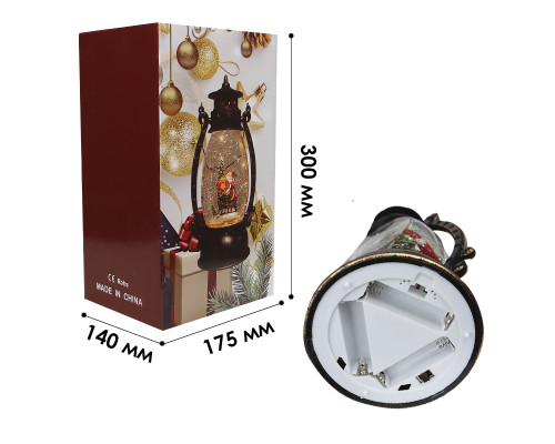 Декоративный подвесной фонарь новогодний 3283093 рождественское украшения 13,5*11*26 см для дома на батарейках Дед Мороз