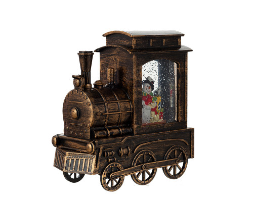 Декоративный подвесной фонарь новогодний Паравозик 17*8,5*17 см рождественское украшение для дома на батарейках Bronze