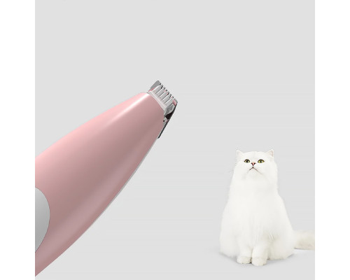 Электрическая машинка с подсветкой DT819 для стрижки шерсти бритья лап кошек собак  Pink