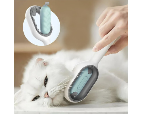Модернизированная расческа для чистки и удаления шерсти кошек и собак DT-956 long для довгошерстных животных Blue
