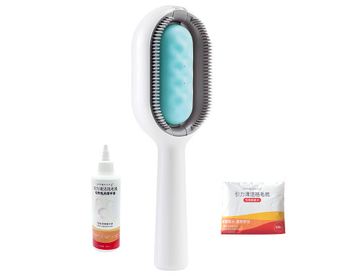 Модернизированная расческа для чистки и удаления шерсти кошек и собак DT-956 long для довгошерстных животных Blue