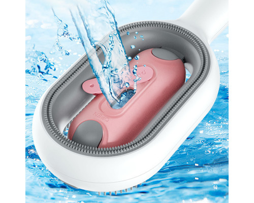 Модернизированная расческа для чистки и удаления шерсти кошек и собак DT-956 long для довгошерстных животных Pink