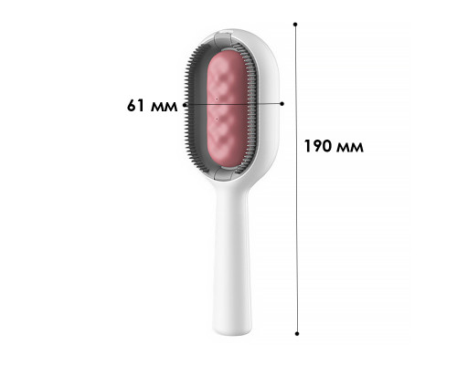 Модернизированная расческа для чистки и удаления шерсти кошек и собак DT-956 long для довгошерстных животных Pink