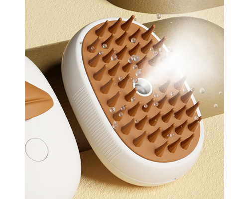 Паровая электрическая расческа Taotaopets 0910006 для чистки и удаления шерсти кошек и собак Beige
