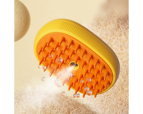 Паровая электрическая расческа Taotaopets 0910006 для чистки и удаления шерсти кошек и собак Yellow