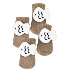 Носки для собак 2305CGSL1479 с нескользящими накладками согревающие Рыбки M