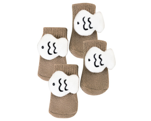 Носки для собак 2305CGSL1479 с нескользящими накладками согревающие Рыбки M