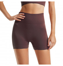 Шорты женские 1802# бесшовные для фитнеса пуш ап push up Коричневый M