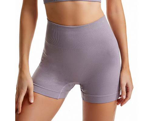 Шорты женские 1802# бесшовные для фитнеса пуш ап push up Лиловый M