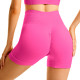 Шорты женские 1802# бесшовные для фитнеса пуш ап push up Розовый электрик L