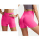 Шорты женские 1802# бесшовные для фитнеса пуш ап push up Розовый электрик L