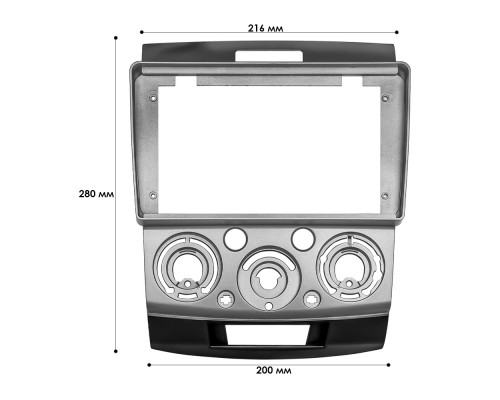 Переходная рамка Ford Ranger 2006-2010 Everest 2006+ Mazda BT-50 2006-2011 (1182) 9"