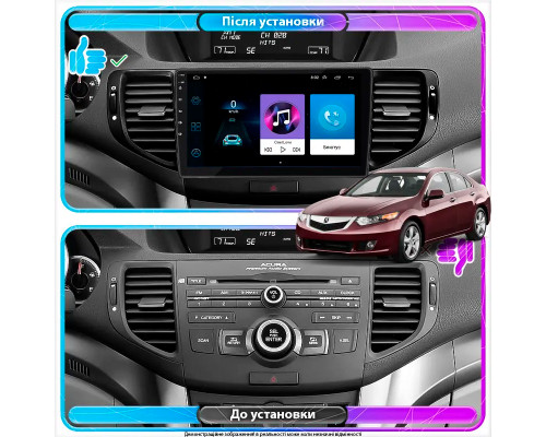 Штатная магнитола Lesko для Acura TSX II 2008-2014 экран 9" 2/32Gb Wi-Fi GPS Base