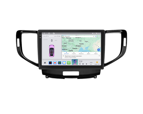 Штатная магнитола Lesko для Acura TSX II 2008-2014 экран 9" 4/64 QLED CarPlay 4G Wi-Fi GPS 360 Prime