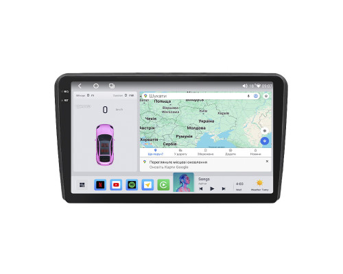 Штатная магнитола Lesko для Audi A3 II (8P) Рестайлинг 1 2004-2008 экран 9" 4/64 QLED CarPlay 4G Wi-Fi GPS 360 Prime