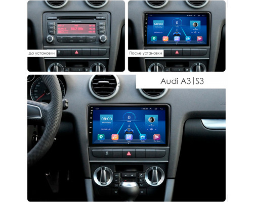 Штатная магнитола Lesko для Audi A3 II (8P) Рестайлинг 2 2008-2013 экран 9" 2/32Gb 4G Wi-Fi GPS Top