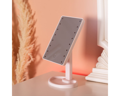 Дзеркало косметичне 21х16 см 16 LED Чорне HP-10-3AP
